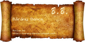 Bárány Bence névjegykártya