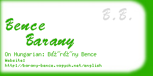 bence barany business card
